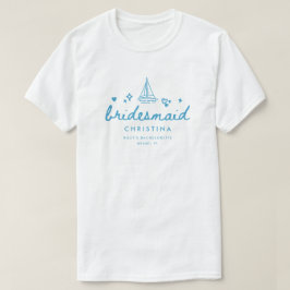 モダンなブライズメイドブルースクリプト湖バチェラーette tシャツ