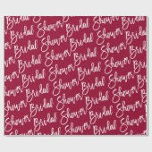 モダンなブライダルシャワーのバーガンディの原稿の書道 ラッピングペーパー (フラット)