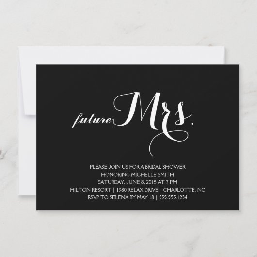 モダンなブライダルシャワーの招待状 招待状 (正面)