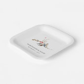 モダンなブライダルシャワーの紙皿 ラスティック ボタニカル ペーパープレート (傾斜あり)