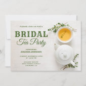 モダンなブライダルシャワーの緑茶のパーティの招待状 招待状 (正面)