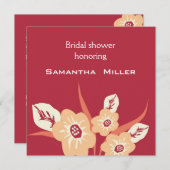 モダンなブライダルシャワー招待状:: 赤い 招待状 (正面/裏面)