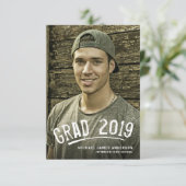 モダンなブラシの卒業のグランジな写真のパーティーの招待 案内状 (スタンド正面)