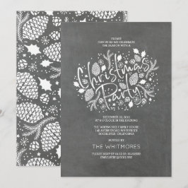 モダンなブラシの原稿のクリスマスの休日のパーティ 招待状