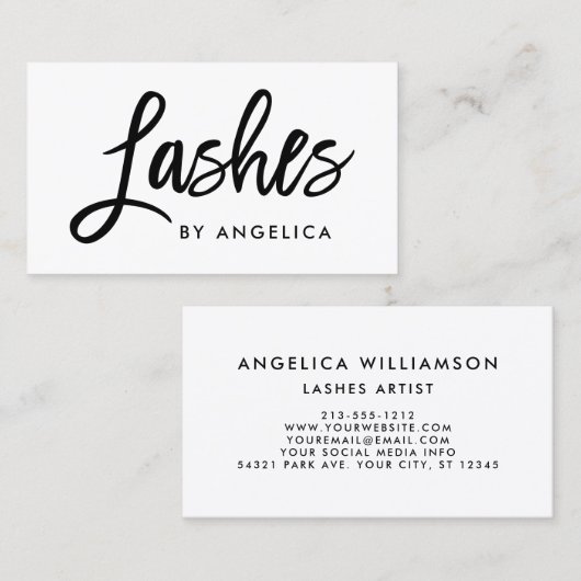 モダンなブラシの原稿のメーキャップアーティストの鞭 名刺 (正面/裏面)