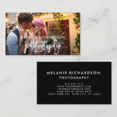 モダンなブラシの原稿の写真撮影の写真 名刺 (正面/裏面)