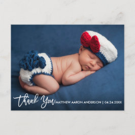 モダンなブラシの原稿の新生児はW感謝していしています 案内ポストカード
