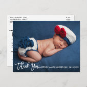 モダンなブラシの原稿の新生児はW感謝していしています 案内ポストカード (正面/裏面)