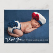モダンなブラシの原稿の新生児はW感謝していしています 案内ポストカード (正面)