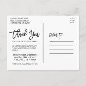 モダンなブラシの原稿の新生児愛および感謝Blk 案内ポストカード (裏面)