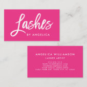 モダンなブラシの原稿はメーキャップアーティストのピンクを打ちます 名刺 (正面/裏面)