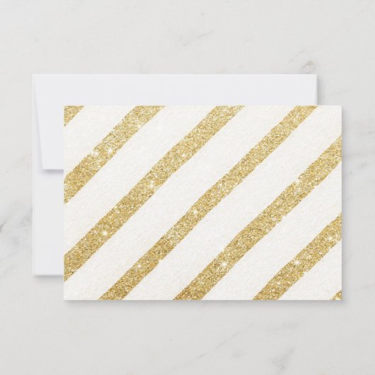 モダンなブラシの金ゴールドのストライブ柄私の新婦付添人です 招待状 (裏面)