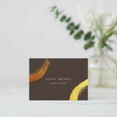 モダンなブラシストロークフェイクな金の指輪の名刺 名刺 (スタンド正面)