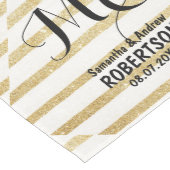 モダンなブラシストローク金ゴールドのストライプな結婚式 ミディアムテーブルランナー (コーナー)