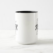 モダンなブラックとグレーのグランジ 最強の姉妹 マグカップ (中央)