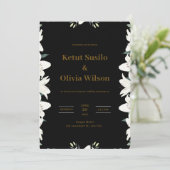 モダンなブラックとゴールドの結婚式招待状 招待状 (スタンド正面)