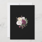モダンなブラックとバーガンディの芍薬 Save the Date (裏面)