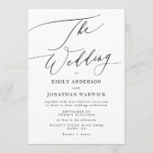 モダンなブラックとホワイトのシンプルな結婚式招待状 招待状 (正面)