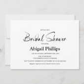 モダンなブラックとホワイトのブライズシャワー 招待状 (正面)