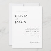 モダンなブラックとホワイトのミニマルウェディング 招待状 (正面)