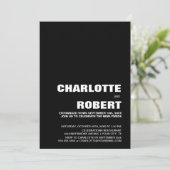 モダンなブラックとホワイトの結婚式の披露宴 招待状 (スタンド正面)