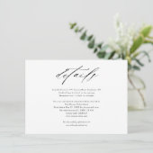 モダンなブラックとホワイトの結婚式 詳細 封入 招待状 (スタンド正面)