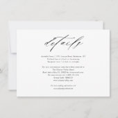 モダンなブラックとホワイトの結婚式 詳細 封入 招待状 (正面)