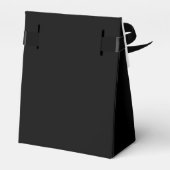 モダンなブラックのウェディングシャワーお礼メッセージ フェイバーボックス (裏面サイド)