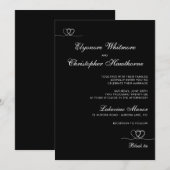 モダンなブラックのシックな結婚式のミックス＆マッチ 招待状 (正面/裏面)