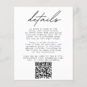 モダンなブラックのシンプルな結婚式招待状 詳細QRコード付き チラシ (裏面)