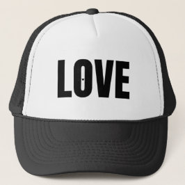 モダンなブラックのシンプル"LOVE"タイポグラフィー キャップ