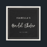 モダンなブラックのプリンセスシャワー スタンダードカクテルナプキン<br><div class="desc">おしゃれで洗練されたタイポグラフィーがパーティーのステーショナリーにぴったり。シンプルなのにエレガントなブラックとホワイトのテーマ。</div>