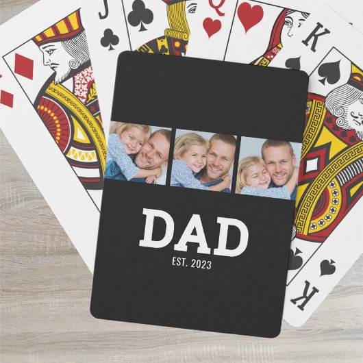 モダンなブラックの太字で「Dad Established」3枚の写真 トランプ