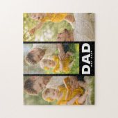 モダンなブラックの太字 Dad Established 3枚の写真  ジグソーパズル (縦)