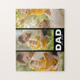 モダンなブラックの太字 Dad Established 3枚の写真  ジグソーパズル