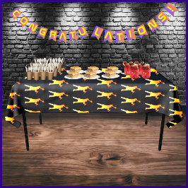 モダンなブラックの最新テクノロジー卒業式 テーブルクロス