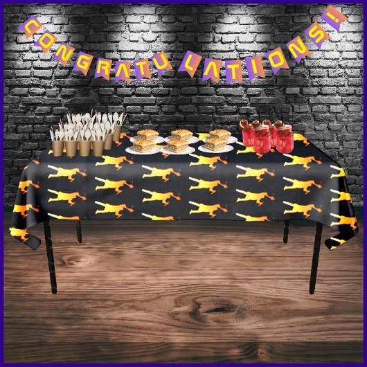 モダンなブラックの最新テクノロジー卒業式 テーブルクロス