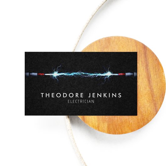 モダンなブラックの照明配線 電気技師 名刺