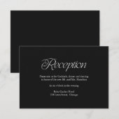 モダンなブラックの結婚披露宴カード 出欠カード (正面/裏面)