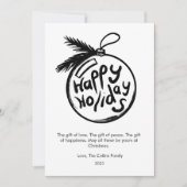 モダンなブラックアンドホワイトのクリスマスフラット シーズンカード (正面)