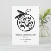 モダンなブラックアンドホワイトのクリスマスフラット シーズンカード (スタンド正面)