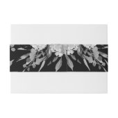 モダンなブラックアンドホワイトの水彩花モノグラム 招待状ベリーバンド (裏面例)