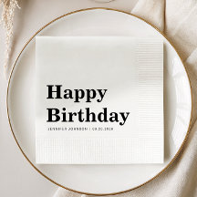 モダンなブラックアンドホワイトの誕生日