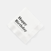 モダンなブラックアンドホワイトの誕生日 縁ありカクテルナプキン (角)