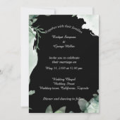 モダンなブラックエレガントパープルの結婚式招待状 招待状 (正面)