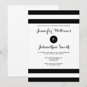 モダンなブラックストライプのリハーサルディナー招待状 招待状 (正面/裏面)