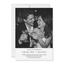 モダンなブラックタイポグラフィの結婚式フォト