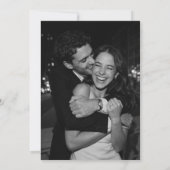 モダンなブラックタイポグラフィの結婚式フォト 招待状 (裏面)