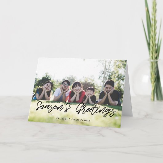 モダンなブラックタイポグラフィーの季節の挨拶 シーズンカード (正面)