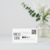 モダンなブラックタイ任意の結婚式の色QR エンクロージャーカード (スタンド正面)